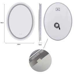 LUVODI Dual Illuminated Oval LED Mirror for Bathroom Shower Shaving,3 Color Temperature Options,Washroom Bedroom Makeup Mirror