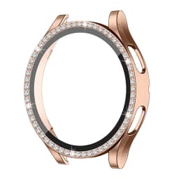 Glass+Case for Samsung Galaxy watch 4 44mm 40mm Accessories Bling Diamond PC bumper Shell +Screen protector Galaxy watch4 cover