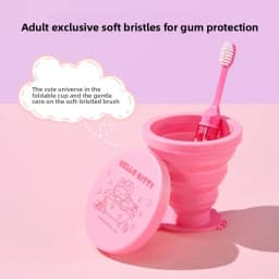 Sanrio Hello Kitty Wash Folding Cup Kuromi Cartoon Cute Creative Water Cup Toothbrush Set Portable Travel Mouthwash Cup