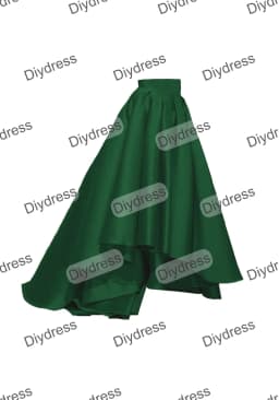 Women's High Low Elegant Prom Party Skirt A-Line Pleated Front Short Back Long Satin Skirt With Pockets For Evening Gown