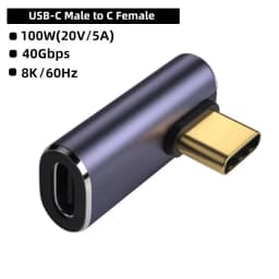 USB C Converter Thunderbolt Type C Adapter USB 4.0 Female to Male Right Angle Elbow USBC Earphone Audio Data Charge Extender