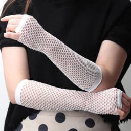 1Pair Women Black Gothic Fishnet Fingerless Long Gloves Leg Arm Cuff Party Wear Fancy Dress for Womens Sexy Beautiful Arm Warmer