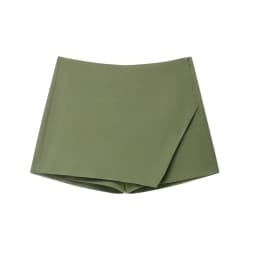Women's Asymmetric Solid Color Skort Casual Side Zipper Shorts Skirts for Spring Summer Fashion