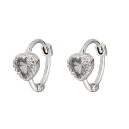 Huggies Earrings Purple white Green Blue Red Square Heart Silver Color Small Hoop Earrings for Women Girls Wedding Jewelry