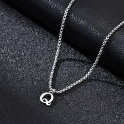 Vnox Simple A-Z Letter Necklace for Men, Waterproof Stainless Steel 26 Letters Pendant Necklace,Men’s Minimal Initial Necklace