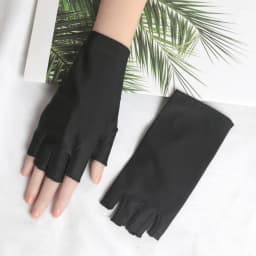 1 Pair Black Summer Half Fingers Gloves Breathable Thin Semi-Finger Driving Women Sunscreen Fingerless Elasticity Work Mittens