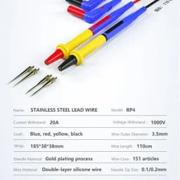 MECHANIC RP4 Multimeter Test Cable Ultra Thin Multimeter Test Leads Replaceable Pen Tip Universal To Pointer/Digital Multimeter
