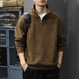 New Half-zipper Stand-up Collar Men's Sweater
