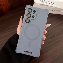 Four Corner Anti Falling Soft Magnetic Case Samsung Galaxy S25 S24 FE S23 Ultra Plus For Magsafe Wireless Charge Silicone Cover