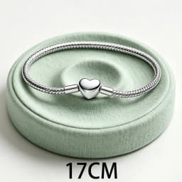 2026 New 925 Silver Women's Logo Heart Shaped Snake Chain Tennis Adjustable Bracelet Display Tool DIY Exquisite Charm Jewelry