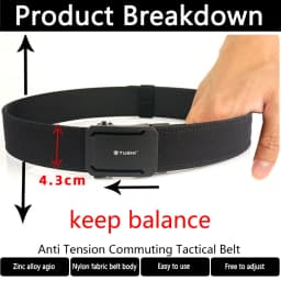 TUSHI Brand 4.3 Wide Thickened Gun Hanging Double-Layer Nylon Cloth Belt Versatile Outdoor Tactical Automatic Buckle Men's Belt