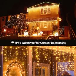 Christmas Decorations Icicle String Lights 7m-35m Hanging Garland Outdoor Indoor Fairy Lights for Wedding Holiday US EU Plug