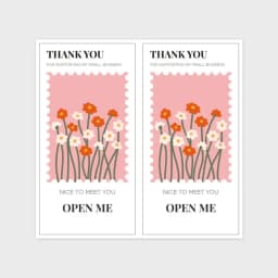 50PCS 5x10cm Rectangle Self-adhesive Thank You Sticker For Small Business Gift Box Seal Label Greeting Package Wholesale Supply