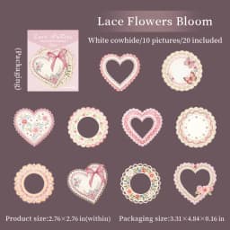 20 Sheets Lace Series Scrapbooking Decorative Stickers for DIY Photo Frame Collage Decoration Craft Supplies