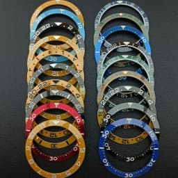 Sloping 38mm * 30.6mm Ceramic/Aluminum Blue Luminous Bezel GMT and Diving Watch Insert Fit for 40mm Watch Case Replacement Watch