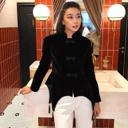 Women Coat Jacket Stand Collar Shoulder Pad Hook Front Jackets Cinched Waist Asymmetrical Hem Blazer Elegant Fashion Outerwear