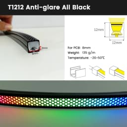 Anti-glare LED Strip Light Diffuser Tube IP67 Waterproof Cover Neon Tube For WS2812B WS2811 5050 RGB 8-12mm LED Strip Light