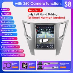 9.7inch 2 DIN Android 13 Car Radio for Subaru Outback Impreza Legacy 2009-2014 Multimedia Stereo Vertical Screen Carplay 360Cam