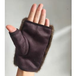 Double Set Fashion Personality Suede Winter Keep Warm Touch Screen Women Gloves Hairy Imitation Mink Velvet Half Finger Gloves