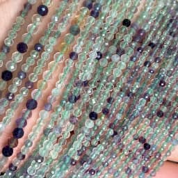 2 3 4MM Faceted Stone Beads Natural Apatite Agate Jade Amethyst Tourmaline Round Spacer Beads for Jewelry Making Diy Bracelet