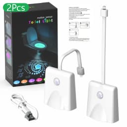 Toilet Night Light Motion Sensor Light with Star Projector 7 Color Rechargeable Decoration LED Night Lamp For Bathroom Washroom