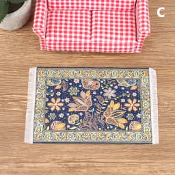 1Pc 1:12 Dollhouse Miniature Floor Rug Mat Turkish Woven Cover Carpet Model Bedroom Living Room Decor Toy Doll House Accessories