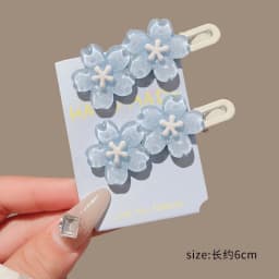 4/6Pcs Anime Card Captor Sakura Cute Pink Creamy Flower Bb Hairpin Side Hair Clip Girl Headwear Sweet Hairpins Ornament Gift