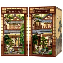 CUTEBEE DIY Book Nook Kit Japanese Sakura 3D Puzzle Dollhouse for Bookshelf Unique Craft Gift for Book Lover Christmas Miniature