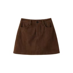 Women's High-Waist A-Line Short Skirt Spring Autumn Retro Brown Corduroy Skirts Woman Solid Color Straight Leg Pencil Skirt Mini