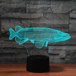 Nighdn Fish 3D Illusion Table Lamp LED Touch Acrylic 7/16 Color Changing Night Light Gift for Kids Elder Bedroom Decoration