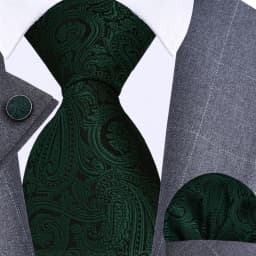 GUSLESON 8cm Blue Black Pink Men Ties Pocket Square Cufflinks Set Paisley Silk Necktie Wedding Business Gift Tie Accessories