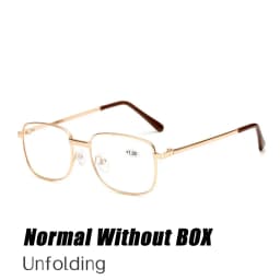Folding Reading Glasses with Leather Box Unisex Collapsible Metal Lenses Bifocal 4 In 1 Eyewear Anti-blue Light Diopter Glasses