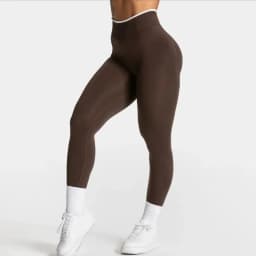 Women's Seamless Gym Solid Color Sports Pants White Edge Waist Tight High Waist Hip Lifting Yoga Pants Running Exercise Pants