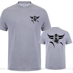 Front Back Print Goldorak Grendizer Mazinger Z T-Shirt Japanese Cartoon Design Summer Men's Tees Tops Short Sleeve Cotton Tshirt