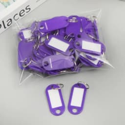 100x Coloured Plastic Key Fobs Luggage ID Tags Labels Key rings with Name Cards, For Many Uses - Bunches Of Keys, Luggage