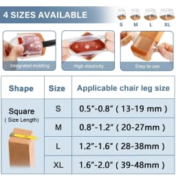 24Pcs Square Chair Leg Floor Protectors W/ Wrapped Felt Bottom, Floor Protectors for Chairs, Felt Chair Pads, Chair Leg Covers
