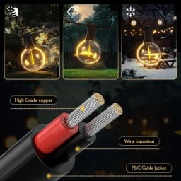 G40 Outdoor String Lights, Waterproof Connectable Shatterproof LED Bulbs, Patio Lights for Indoor Balcony Porch Camping Deck