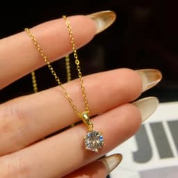 GRA 1-3CT Classic Round Certified Moissanite Diamond Dating Wedding Necklace For Women Real 925 Sterling Silver Luxury Jewelry