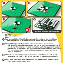AIUAZA Original Othello - Timeless Strategy Game - Engaging & Secure Magnetic Folding Board - Perfect for Indoor Fun