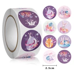 100-500pcs Happy Easter Stickers Cute Rabbit Stickers Gift Sealing Labels Baking Package DIY Wrapping Box Kids Gift Bag Decor