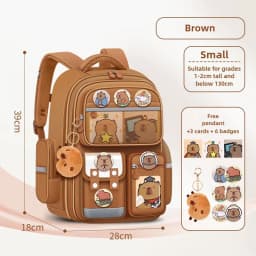 Capybara Children Backpack Waterproof Student Schoolbag Large Capacity Alleviate Burden School Bag Orthopedic Backpack Book Bag