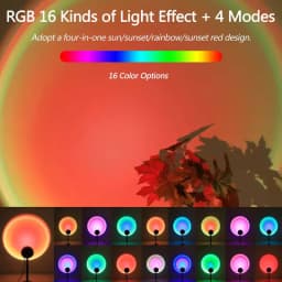 1PC Sunset Light Projection Light With Remote Control 16-Color Night Light RGB Color Changing LED Light Bedroom Photography Prop