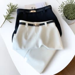 Female All-match Fashionable Solid Color High Waist Skirt Spring Summer Temperament Zipper Belt Slim A-line Skirt Women Clothes