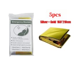 Emergency Thermal Poncho Blanket Lightweight Folding Water Resistant Windproof Sunshade Reusable First Aid Camping Mat Pad Cover