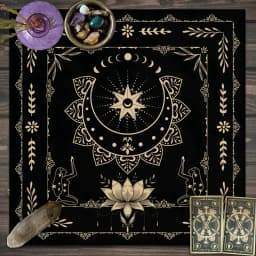 1PC Moonlight Flower Tarot Card Table Cloth, Altar Card Mat, Witchcraft Astrology Supplies Decorative Card Mat