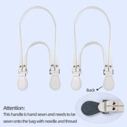 1 Pair of Multifunctional Hand Stitched Sewn Leather Bag Straps Handles Replacements for Single Shoulder Held Bags Accessories
