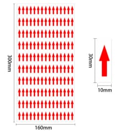 10 PCS Red Arrow Stickers Self Adhesive Custom Labels Round Square Unhealthy Product Indication Rework Sign