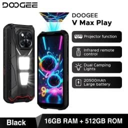 Global Version DOOGEE V Max Play 5G Projector Rugged Phone 6.78" 20500mAh Battery Dual Camping lights Dimensity 7300 NFC Phone