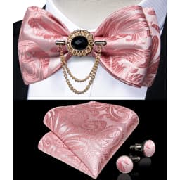 Exqusite Men's Self-tie Bowties Wedding Neck Ties For Man Accessories Cufflinks Hanky Brooch Set Red Black Yellow Blue Bowtie
