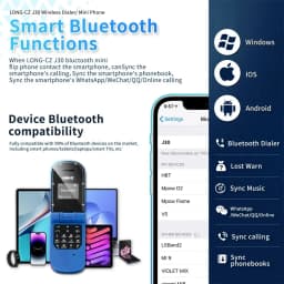 UNIWA J30 2G Mini Flip Phone with Push Button Wireless Bluetooth Dialer Multi-function FM Magic Voice Handsfree Earphone
